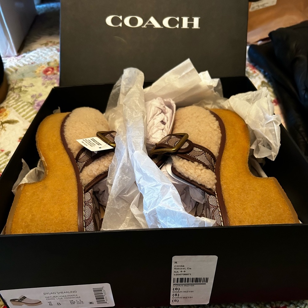 FS1904 NIB $275 COACH Dylan Shearling Size 8